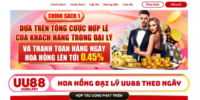 Hoa hồng đại lý UU88 theo ngày