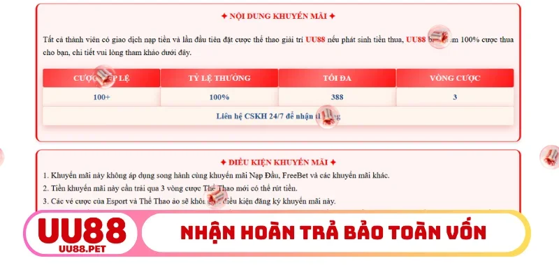 Nhận hoàn trả bảo toàn vốn